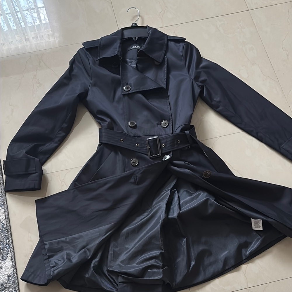 Black Double-Breasted Trench Coat